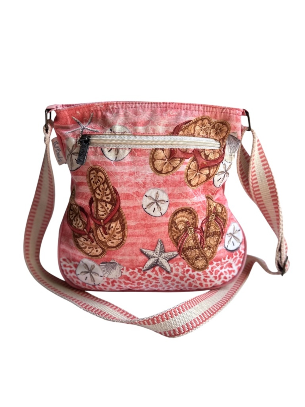 Paul Brent Sun 'N' Sand Canvas Embroidered Sandals Crossbody Bag - Picture 11 of 13